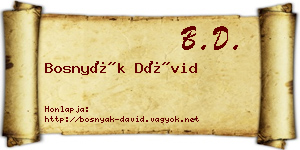 Bosnyák Dávid névjegykártya