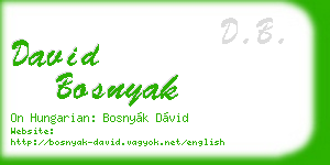 david bosnyak business card