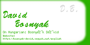 david bosnyak business card